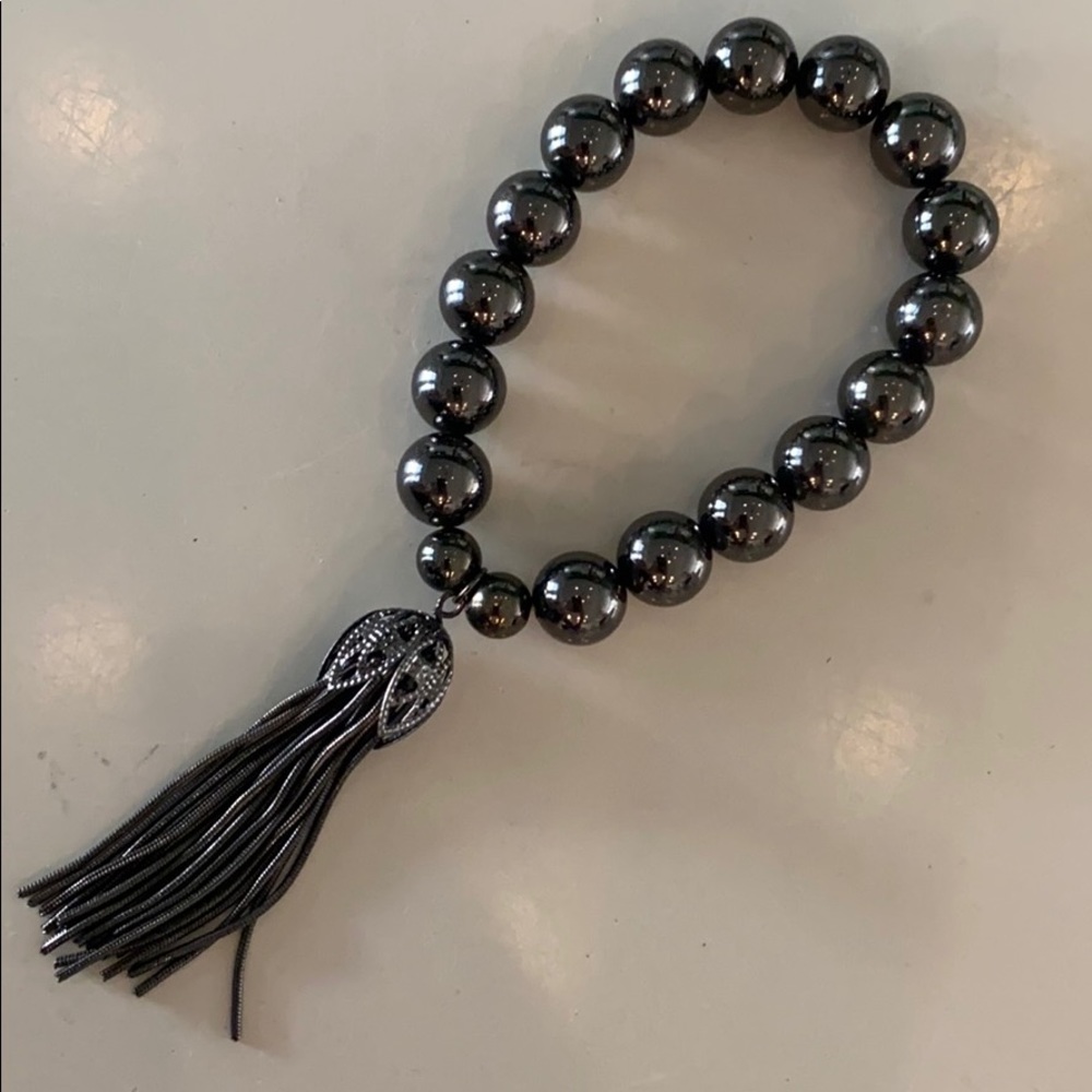 Silver tassel bracelet